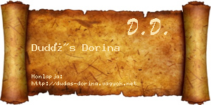 Dudás Dorina névjegykártya